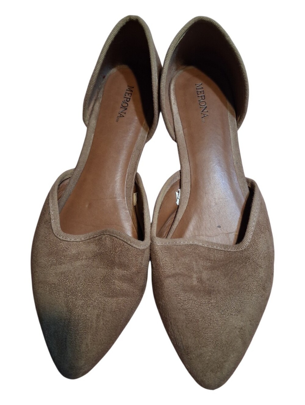 Merona Suede Pointed Toe D'Orsay Flats Taupe Size 7